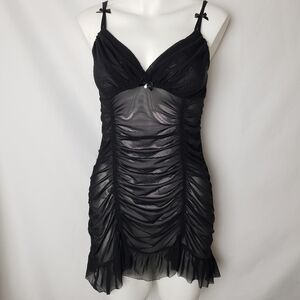 black sheer lingerie with matching panty